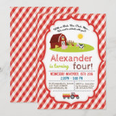 MET EEN OINK, BAA, CLUCK, MOO BOERDERIJ BIRTHDAY KAART (Voorkant / Achterkant)