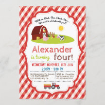 MET EEN OINK, BAA, CLUCK, MOO BOERDERIJ BIRTHDAY