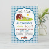 MET EEN OINK, BAA, CLUCK, MOO BOERDERIJ VERJAARDAG KAART (Staand voorkant)