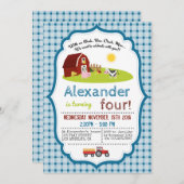 MET EEN OINK, BAA, CLUCK, MOO BOERDERIJ VERJAARDAG KAART (Voorkant / Achterkant)