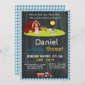 MET EEN OINK, BAA, CLUCK, MOO BOERDERIJ VERJAARDAG KAART (Voorkant / Achterkant)