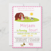 MET EEN OINK, BAA, CLUCK, MOO BOERDERIJ VERJAARDAG KAART (Voorkant)