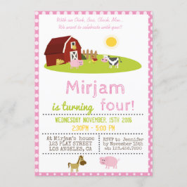 MET EEN OINK, BAA, CLUCK, MOO BOERDERIJ VERJAARDAG KAART