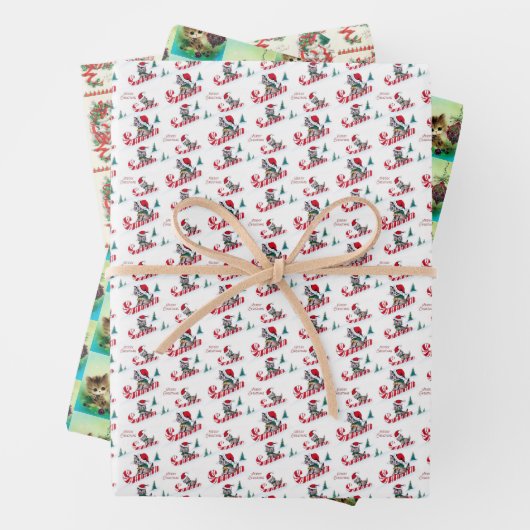 met een omslagpatroon getild met kerst inpakpapier vel (In situ)