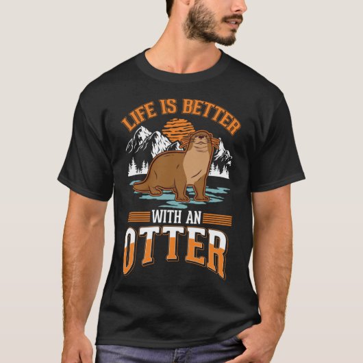 met een Otter T-shirt (Voorkant)