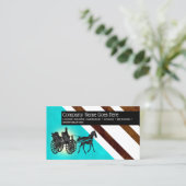 Met een paard getekende slederband visitekaartje (Staand voorkant)