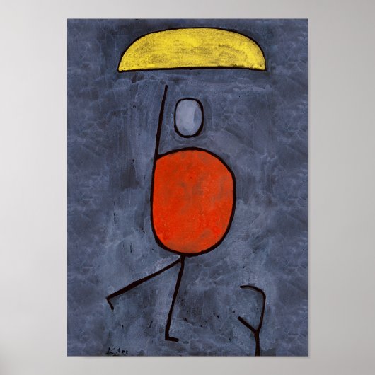 Met een paraplu van Paul Klee, Abstracte kunst Poster (Voorkant)