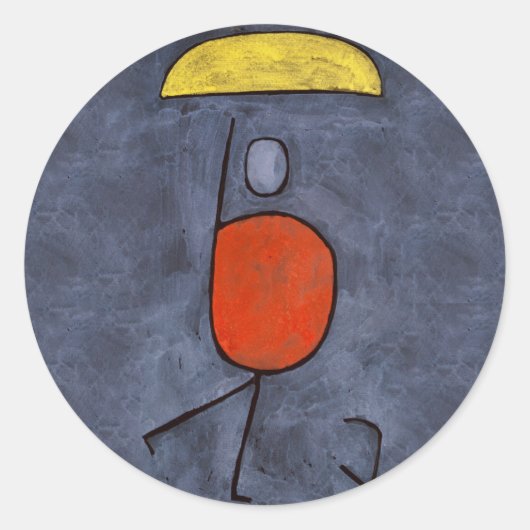 Met een paraplu van Paul Klee, Abstracte kunst Ronde Sticker (Voorkant)