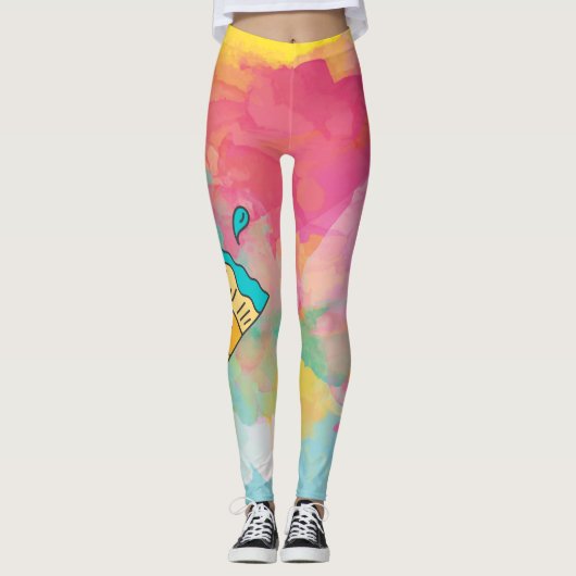 met een penseel beschilderd leggings (Voorkant)