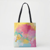 met een penseel beschilderd tote bag (Voorkant)