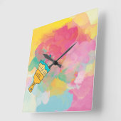 met een penseel beschilderd vierkante klok (Hoek)