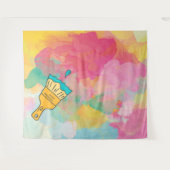 met een penseel beschilderd wandkleed (Voorkant (horizontaal))