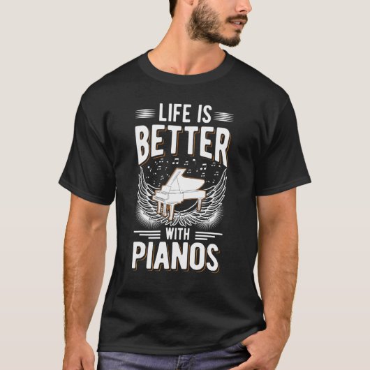 met een Pianospeler T-shirt (Voorkant)