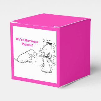 Met een Pig-Nic Picknick Funny Pig Cartoon Bedankdoosjes