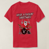 Met een Rockinx27 kerstkerstkerstkerstdrummer T-shirt (Design voorkant)