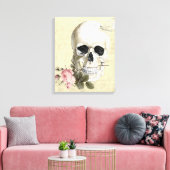 Met een roos tussen mijn tanden canvas afdruk (Insitu (Woonkamer))