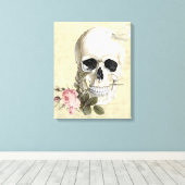 Met een roos tussen mijn tanden canvas afdruk (Insitu (Houten vloer))