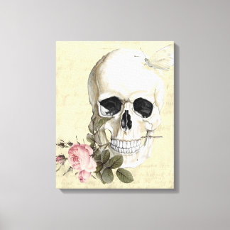 Met een roos tussen mijn tanden canvas afdruk