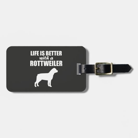 Met een rottweiler bagagelabel (Voorkant horizontaal)