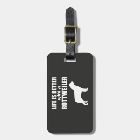 Met een rottweiler bagagelabel (Voorkant verticaal)