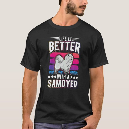 Met een Samoyed T-shirt (Voorkant)