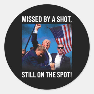 Met een schot Donald Trump historisch moment Ronde Sticker