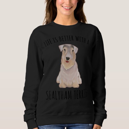 Met een Sealyham Terrier Dog Trui (Voorkant)