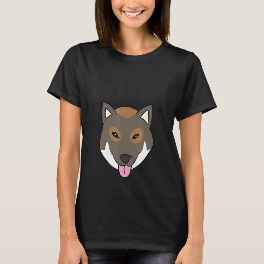Met een Shikoku Cute Shikoku Inu Dog T-shirt (Voorkant)