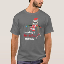 Met een SlothMas-feestdag kerstverlichting T-shirt