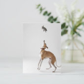 Met een speelgoed briefkaart (Staand voorkant)