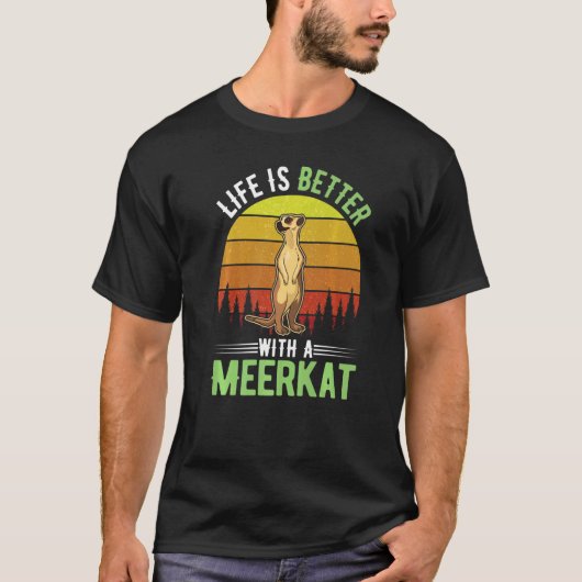 met een stokstaartje t-shirt (Voorkant)