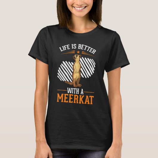 met een stokstaartje t-shirt (Voorkant)