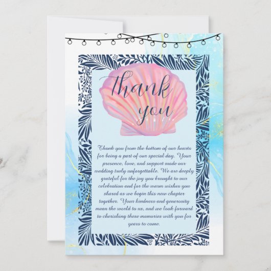 met een strandthema bedankkaart (Voorkant)