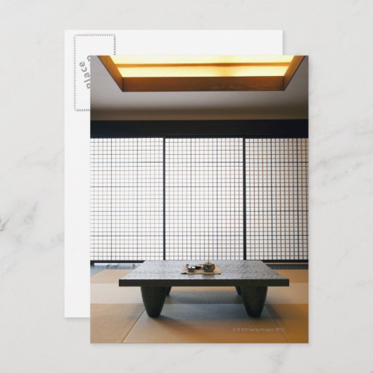 met een tatoeage van hout en een moderne stijl : briefkaart (Voorkant / Achterkant)