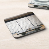 met een tatoeage van hout en een moderne stijl : drankjes onderzetter (Linkerzijde)