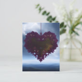 Met een thread - Paarse Storm- en hartkleding Briefkaart (Staand voorkant)