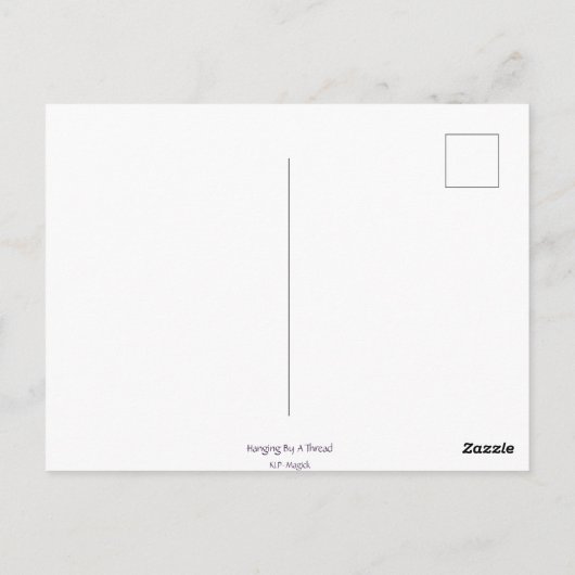 Met een thread - Paarse Storm- en hartkleding Briefkaart (Achterkant)