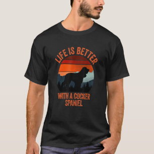 met een Vintage van het Cockerspaniel, vervormd T-shirt