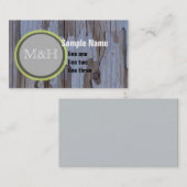 met een visitekaartje ingeweven houtswitfotokunst (Voorkant / Achterkant)