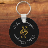 met een volledige naam gepersonaliseerde muzikant sleutelhanger (Voorkant)