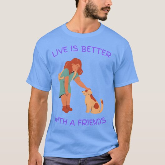 Met een vriend t-shirt (Voorkant)
