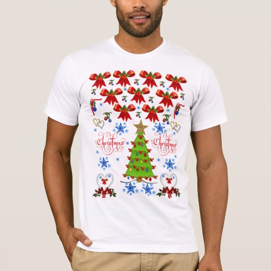 Met een witte hoes voor kerstMannen... T-shirt (Voorkant)