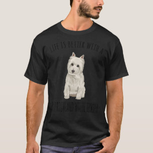 Met een witte terrier Dog uit West Highland White T-shirt