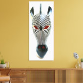 met een zebra-masker omsloten canvas afdruk (Insitu (Woonkamer))