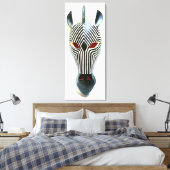 met een zebra-masker omsloten canvas afdruk (Insitu (Slaapkamer))