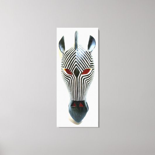 met een zebra-masker omsloten canvas afdruk (Voorkant)