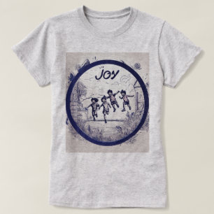 "Met eeuwige vreugde: levendig meerkleurig T-shirt