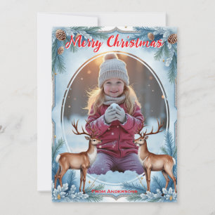 Met eigen foto Winter Whimsy Duo Feestdagenkaart