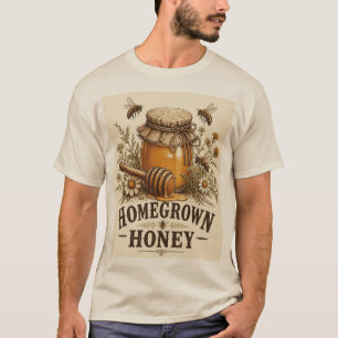 Met eigen teelt geproduceerde honing Vintage Bijen T-shirt