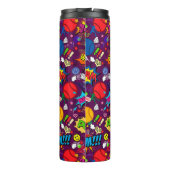 Met eigen tekst 🎾 Eclectische tennis 🎾 patroon p Thermosbeker (Achterkant)